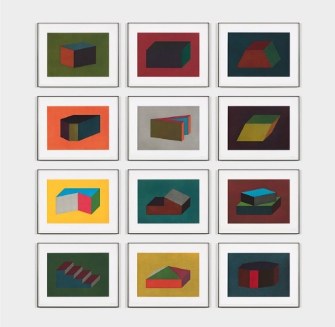 Sol&nbsp;LeWitt Forms Derived from a Cubic Rectangle (set of 12),1990